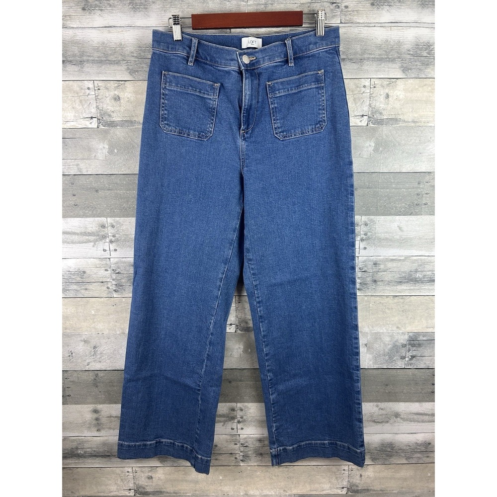 Loft Palmer High Rise Wide Leg Jeans 10